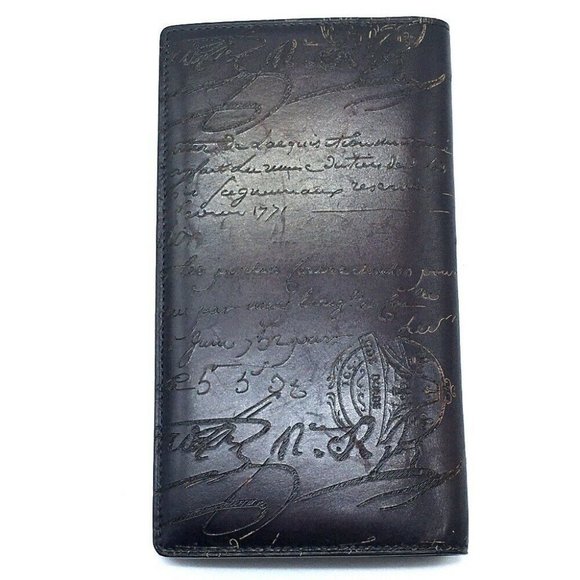 BERLUTI Calligraphy Ebene Leather Bi-fold Wallet - Picture 3 of 10